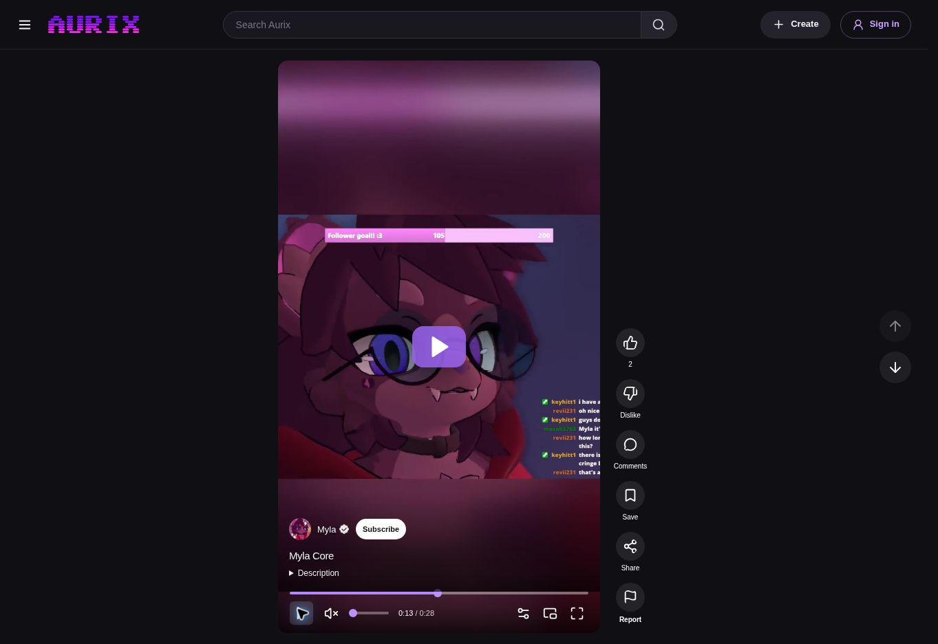 A preview of Aurix’s vertical Scrolls feed.